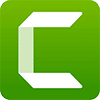Logo de Camtasia représentant un logiciel de montage vidéo et d’enregistrement d’écran utilisé par CJE Solutions pour créer du contenu professionnel.